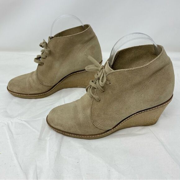J. Crew Suede Wedge Ankle Boots- Size 8 - Picture 3 of 14